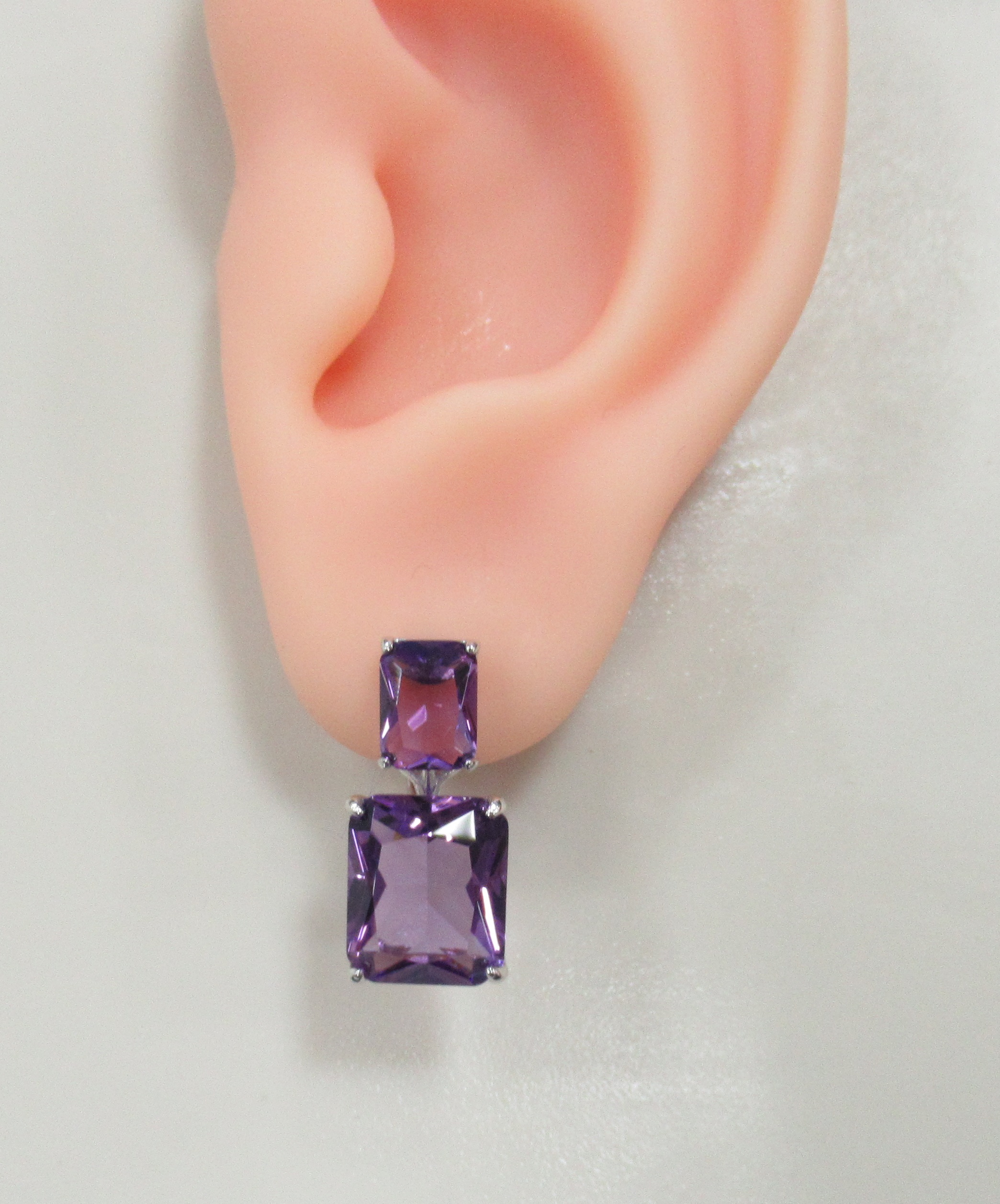 Серебряные серьги с аметистами